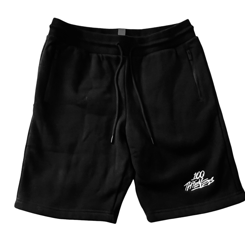NWOT ~ Men's 100 Thieves Jam Fleece Shorts ~ Size Small ~ Black